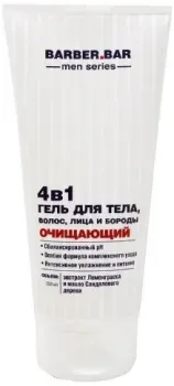 Barber.Bar Гель для тела Men Для тела волос лица и бороды 4-в-1 очищающий 200 мл