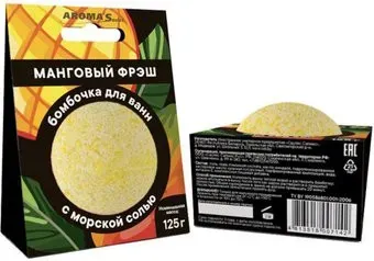 Aroma Saules Бомбочка для ванны Манговый фрэш 125 г
