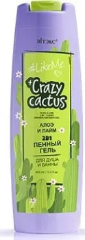 Витэкс Пенный гель для душа и ванны #likeme crazy cactus 2в1 алоэ и лайм 400 мл