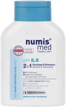 Numis med Гель для душа и шампунь 2 в 1 pH5.5 для чувствительной кожи с пантенолом 200 мл