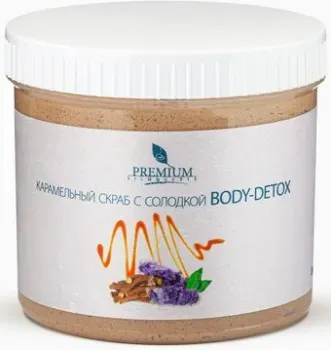 Premium Карамельный скраб с солодкой Body-detox 500 мл