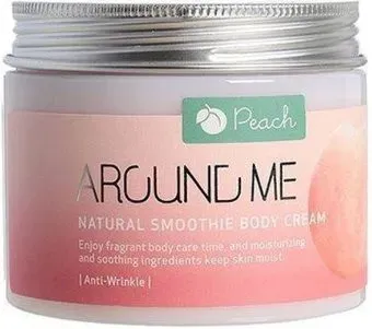Welcos Крем-смузи для тела с экстрактом персика Around Me Natural Smoothie Body Cream Peach 300 г