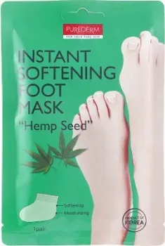 Purederm Маска для ног Instant Softening Foot Mask Hemp Seed Смягчающая 34 г