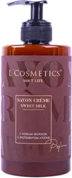 L'Cosmetics Мыло жидкое Козье молоко гипоаллергенное с экстрактом хлопка 450 мл