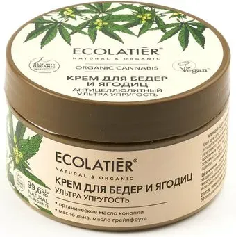 Ecolatier Крем антицеллюлитный Green Cannabis для бедер и ягодиц Ультра упругость 250 мл