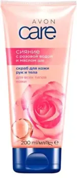 Avon Скраб для тела Сияние С розовой водой и маслом ши 200 мл