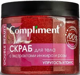 Compliment Скраб для тела Double Beauty с экстрактами инжира и розы Упругость и Тонус 400 мл