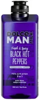 Dolce Milk Гель для душа Black Hot Peppers 3в1 для тела лица и волос 460 мл