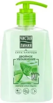 Чистая линия Крем-мыло жидкое Двойное увлажнение Алоэ и мята 250 мл