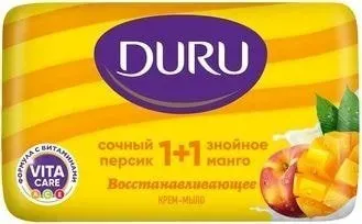 Duru Крем-мыло 1+1 Сочный персик & Знойное манго 80 г
