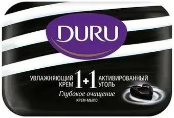 Duru Крем-мыло 1+1 Увлажняющий крем & Активированный уголь 80 г