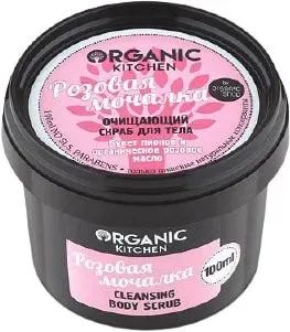 Organic Kitchen Очищающий скраб для тела Розовая мочалка 100 мл