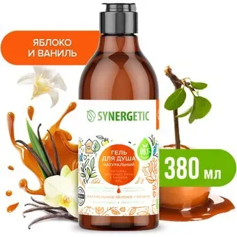 Synergetic Натуральный гель для душа Карамельное яблоко и ваниль 380 мл