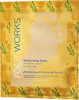 Avon Увлажняющая маска-носочки для ног Ананас и чайное дерево