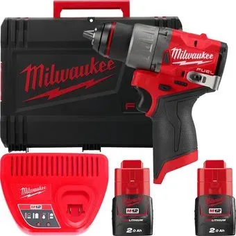 Milwaukee M12 FUEL M12FDD2-202X 4933479873 (с 2-мя АКБ 2 Ач, кейс)