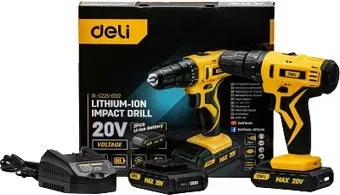 Deli DL-CZ20-E1D2 102883 (с 2-мя АКБ, кейс)