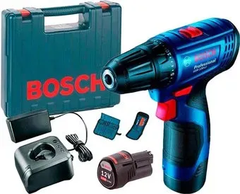 Bosch GSR 120-LI Professional 06019G8002 (с 2-мя АКБ, кейс, оснастка)