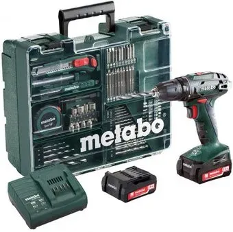 Metabo BS 14.4 SET 602206880 (с 2-мя АКБ, набор оснастки, кейс)