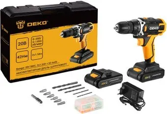 Deko Banger 20V 080-1005 (с 2-мя АКБ, кейс, оснастка)
