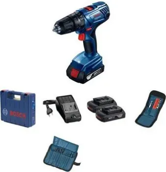 Bosch GSB 180-LI Professional 06019F8308 (с 2-мя АКБ, кейс, набор оснастки)