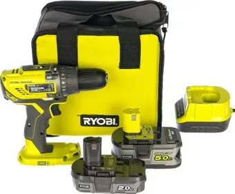 Ryobi R18DD3-252S 5133003353 (с 2-мя АКБ 2 Ah+5 Ah, сумка)