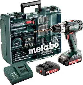 Metabo BS 18 L SET 602321870 (с 2-мя АКБ, набор оснастки, кейс)