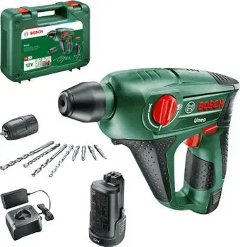Bosch Uneo 060398400E (с 2-мя АКБ, кейс, набор оснастки)