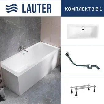 Lauter Olympia 180x80 21100080 (с ножками и сифоном 21Y32002 белый)