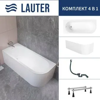 Lauter Monaco 170x72.5 2113170L (с ножками, лицевым экраном и сифоном 21Y31002 белый)