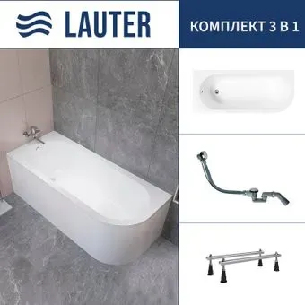 Lauter Monaco 170x72.5 2113170L (с ножками и сифоном 21Y32000 хром)