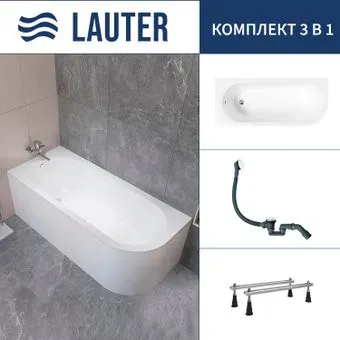 Lauter Monaco 170x72.5 2113170L (с ножками и сифоном 21Y31002 белый)