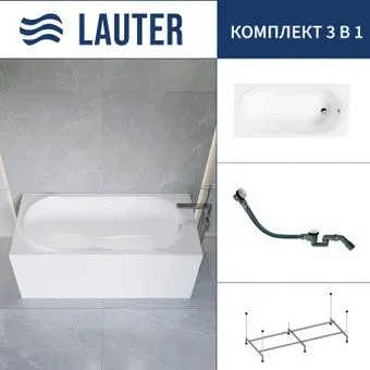Lauter Celeste 170x75 21060075 (с каркасом и сифоном 21Y32002 белый)