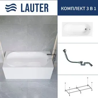 Lauter Celeste 170x75 21060075 (с каркасом и сифоном 21Y32000 хром)
