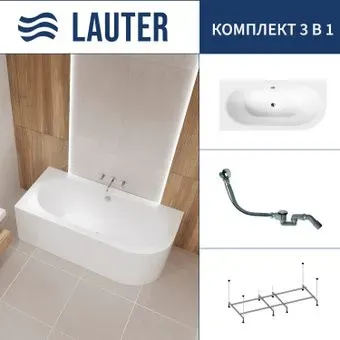 Lauter Bliss 170 L 21201071L (с каркасом и сифоном 21Y32000 хром)