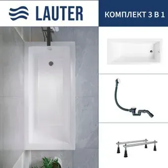 Lauter Athena 170x80 21090080 (с ножками и сифоном 21Y31002 белый)