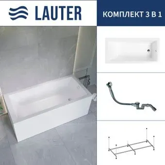 Lauter Athena 170x80 21090080 (с каркасом и сифоном 21Y32000 хром)