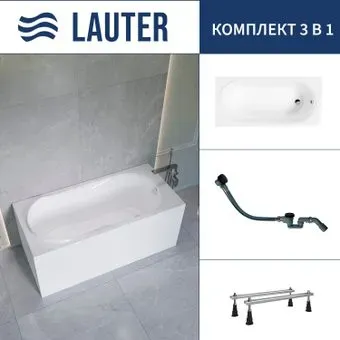 Lauter Celeste 170x75 21060075 (с ножками и сифоном 21Y32001 матовый черный)
