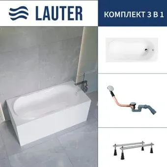 Lauter Celeste 170x75 21060075 (с ножками и сифоном 21Y11020 хром)