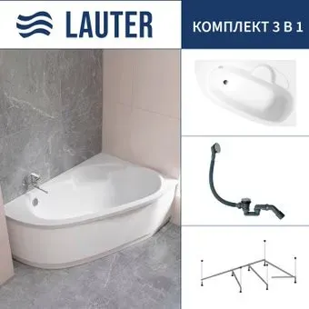 Lauter Valencia 140x95 2102140R (с каркасом и сифоном 21Y31010 хром)