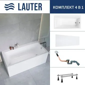 Lauter Seraphina 170x80 2112170R (с ножками, лицевым экраном и сифоном 21Y11020 хром)