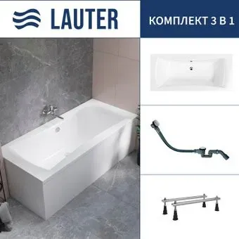 Lauter Belgravia 200x90 21110200 (с ножками и сифоном 21Y32002 белый)