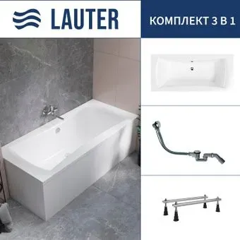 Lauter Belgravia 170x75 21110170 (с ножками и сифоном 21Y32000 хром)