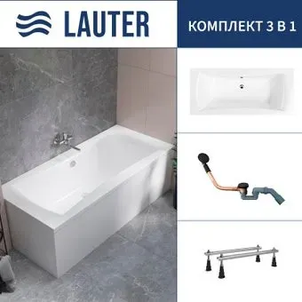 Lauter Belgravia 170x75 21110170 (с ножками и сифоном 21Y11021 матовый черный)