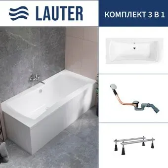 Lauter Belgravia 170x75 21110170 (с ножками и сифоном 21Y11020 хром)
