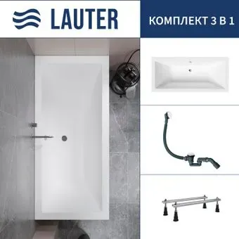 Lauter Oasis 190x90 21203090 (с ножками и сифоном 21Y31002 белый)