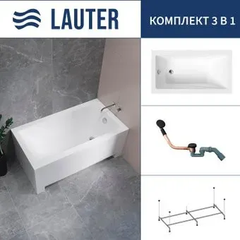 Lauter Estelle 130 21206030 (с каркасом и сифоном 21Y11021 матовый черный)