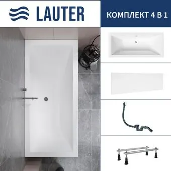 Lauter Oasis 170 21203070 (с ножками, лицевым экраном белого цвета и сифоном 21Y31002 белый)