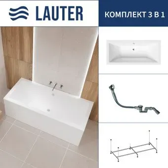 Lauter Oasis 170 21203070 (с каркасом и сифоном 21Y32000 хром)