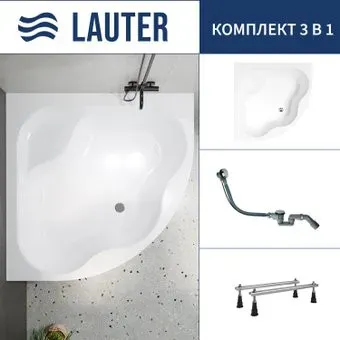 Lauter Majestica 150x150 21040150 (с ножками и сифоном 21Y32000 хром)
