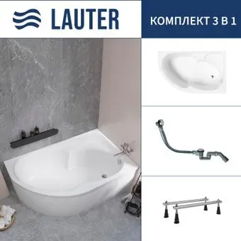 Lauter Geneva 170x105 2103170R (с ножками и сифоном 21Y32000 хром)